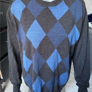 Dockers Men's Argyle Crewneck Sweater - Blue and Black